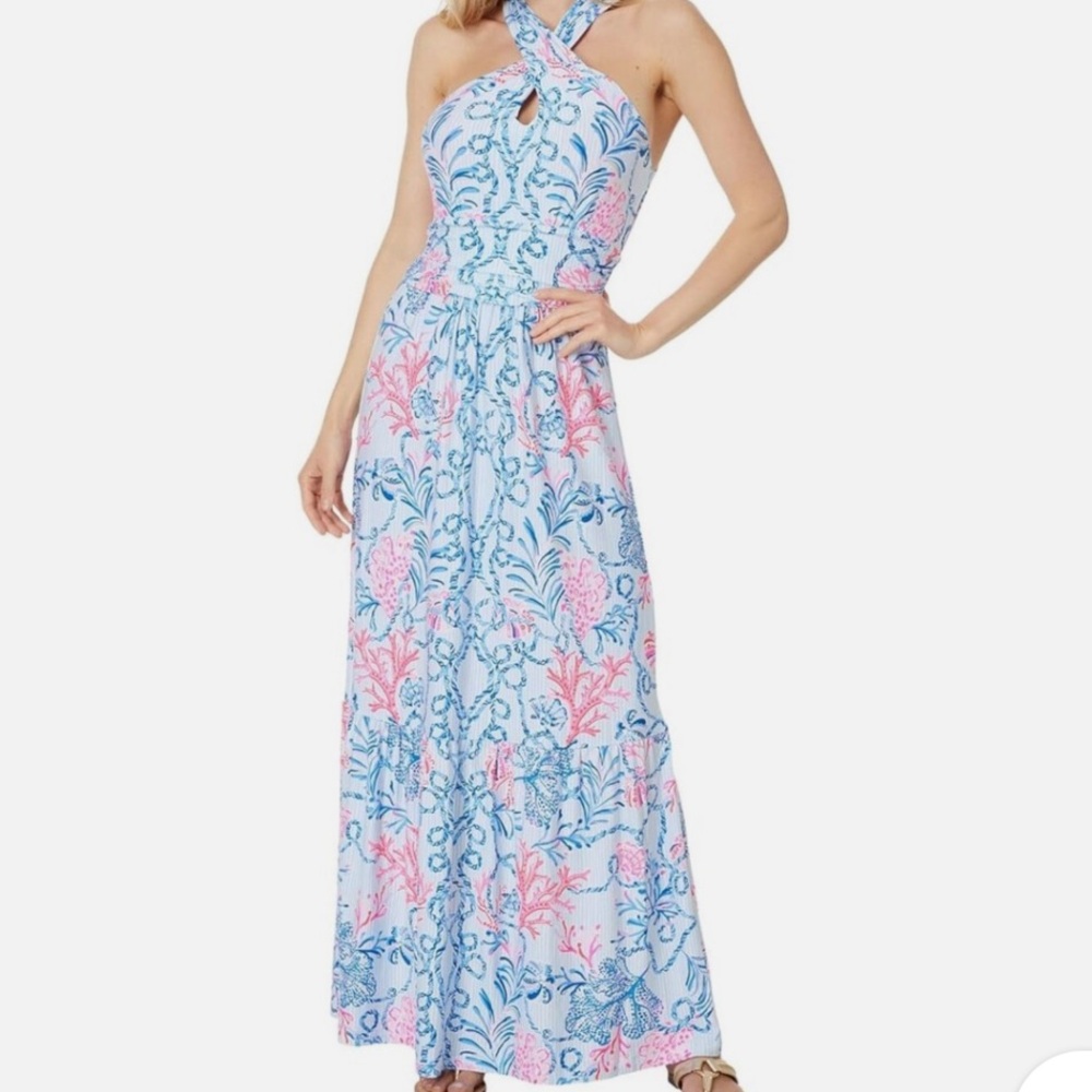 Lilly Pulitzer Montecito halter maxi dress